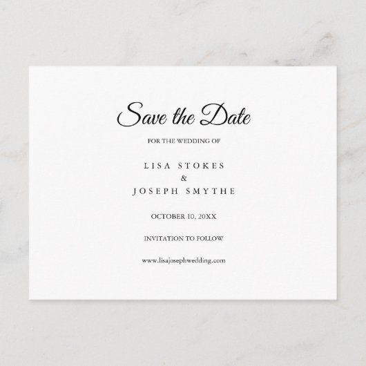 Carte Postale Élégant Enregistrer la date Calendrier Gold Love H (Dos)