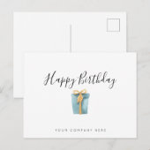 Carte Postale Elegant Entreprise Aquarelle Cadeau Anniversaire   (Devant / Derrière)