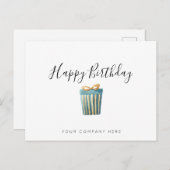 Carte Postale Elegant Entreprise Aquarelle Cadeau Anniversaire (Devant / Derrière)