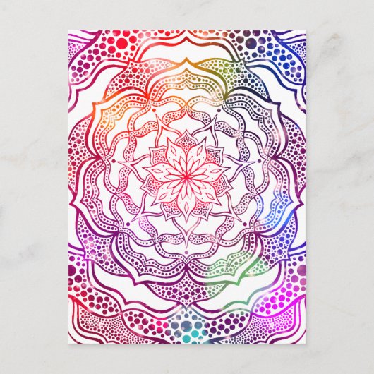 Carte Postale Élégant et coloré Mandala, élégant et élégant (Devant)