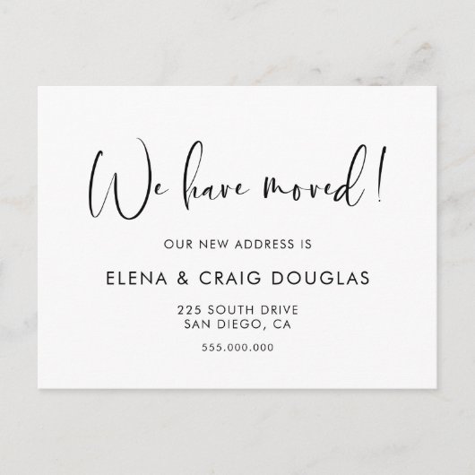 Carte Postale Élégant et moderne faire-part mobile (Devant)