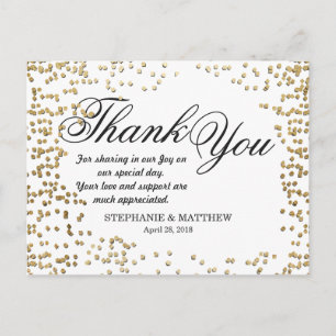 Carte Postale Elégant et simple Faux Gold Confetti