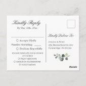 Carte Postale Elégant Eucalyptus Aquarelle Mariage RSVP (Dos)