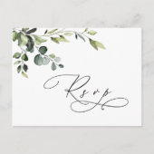 Carte Postale Elégant Eucalyptus Aquarelle Mariage RSVP (Devant)
