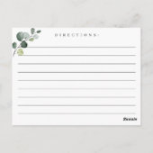 Carte Postale Elégant Eucalyptus Boho Fête des mariées Recette C (Dos)