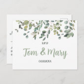 Carte Postale Elégant Eucalyptus Boho Verdure Mariage Rsvp (Devant / Derrière)
