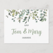 Carte Postale Elégant Eucalyptus Boho Verdure Mariage Rsvp (Devant)