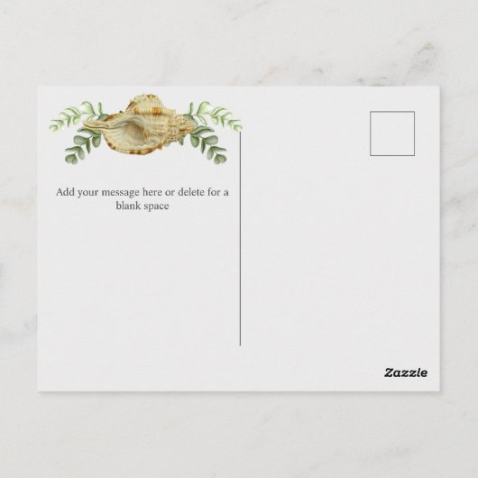 Carte Postale Elégant Eucalyptus et Faire-part de mariage de coq (Dos)