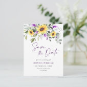 Carte Postale Elégant Eucalyptus Lavender Wedding Enregistrer la (Debout devant)