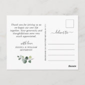 Carte Postale Elégant Eucalyptus Roses Blanches Merci Floral (Dos)