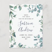 Carte Postale Elégant Eucalyptus Verdure Mariage Enregistrer la  (Devant)