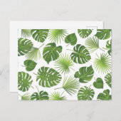 Carte Postale Élégant Exotic Green Tropical Feuille Motif (Devant / Derrière)