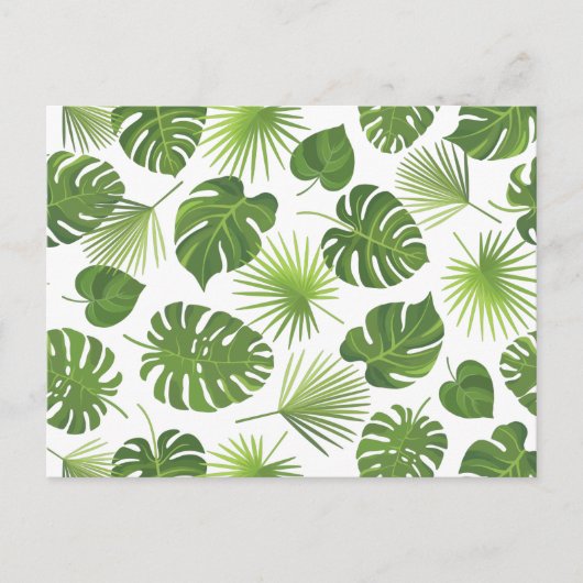 Carte Postale Élégant Exotic Green Tropical Feuille Motif (Devant)