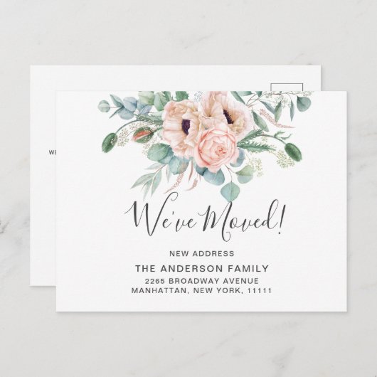 Carte Postale Élégant Faire-part de déplacement Eucalyptus du pa (Devant / Derrière)