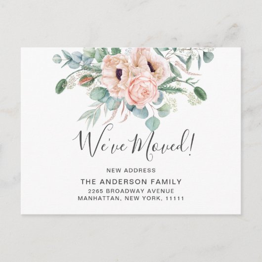 Carte Postale Élégant Faire-part de déplacement Eucalyptus du pa (Devant)