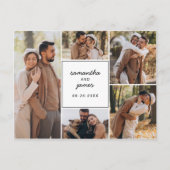 Carte Postale Élégant Faire-part de mariage 5 photos (Devant)