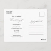 Carte Postale Élégant faire-part de mariage à l'écriture manuscr (Dos)