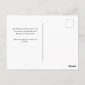 Carte Postale Elégant faire-part de mariage de défilement or ver (Dos)