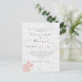 Carte Postale Élégant faire-part de mariage en marbre rose (Debout devant)
