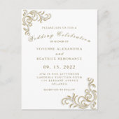 Carte Postale Élégant faire-part de mariage en or (Devant)