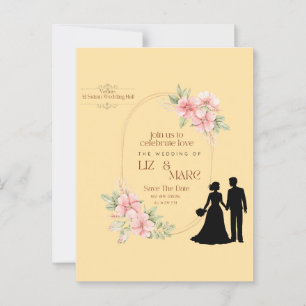 Carte Postale Élégant Faire-part de mariage Floral