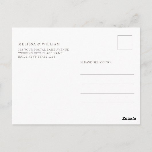 Carte Postale Élégant Faire-part de mariage Monogramme (Dos)