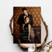 Carte Postale Élégant faire part de mariage photo à conserver po