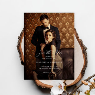 Carte Postale Élégant faire part de mariage photo à conserver po