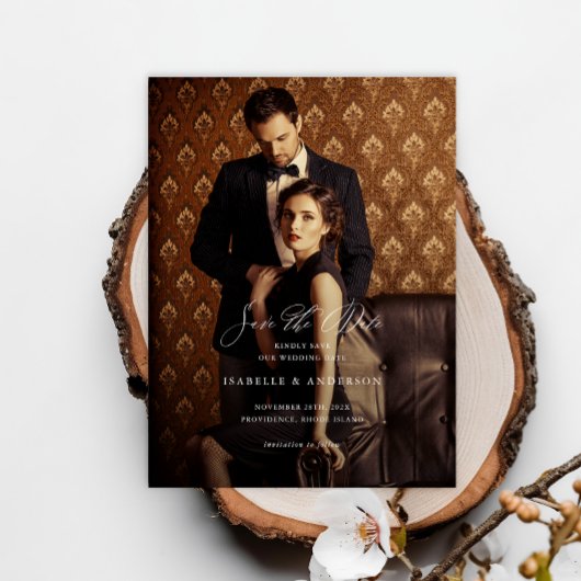 Carte Postale Élégant faire part de mariage photo à conserver po