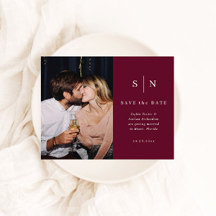 Carte Postale Élégant Faire-Part de Mariage Photo Minimaliste Bo