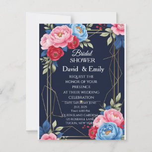 Carte Postale Élégant Faire-part de mariage Royal Floral
