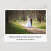 Carte Postale Élégant faire-part de remerciement de mariage 2 ph (Dos)