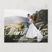Carte Postale Élégant faire-part de remerciement de mariage 2 ph (Devant)