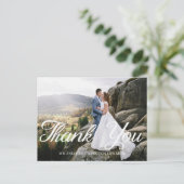 Carte Postale Élégant faire-part de remerciement de mariage 2 ph (Debout devant)