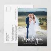 Carte Postale Élégant faire-part de remerciement de mariage phot (Devant / Derrière)