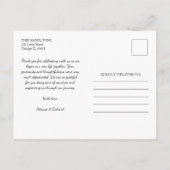 Carte Postale Élégant faire-part de remerciement de mariage phot (Dos)