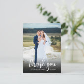 Carte Postale Élégant faire-part de remerciement de mariage phot (Debout devant)