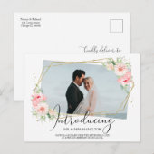 Carte Postale Élégant Faire-part floral floral elopé (Devant / Derrière)