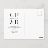 Carte Postale élégant faire-part moderne de graduation de script (Dos)