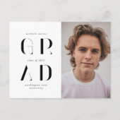 Carte Postale élégant faire-part moderne de graduation de script (Devant)