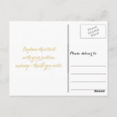 Carte Postale Élégant Faux Gold Script Purple Mariage Merci (Dos)