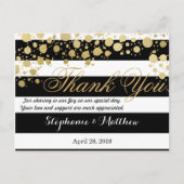 Carte Postale Elégant Faux Gold Splatz et Stripes (Devant)