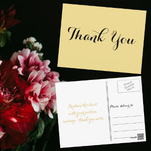 Carte Postale Élégant Faux Or Mariage Remerciement Cadeau de Mar