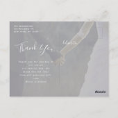 Carte Postale Elégant Faux Vellum Multi Photo Mariage Merci (Dos)