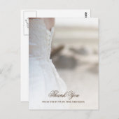 Carte Postale Elégant Fête des mariées de mariage de plage Merci (Devant / Derrière)