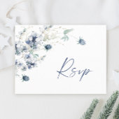 Carte Postale Elégant feuillage d'hiver bleu Dusty RSVP