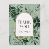 Carte Postale Elégant feuillage végétal Sage Green Merci (Devant)