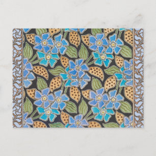 Carte Postale Élégant Fleur Bleu Périwinkle Floral Classic