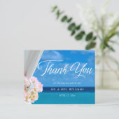 Carte Postale Elégant Floral Summer Beach Mariage Merci (Debout devant)