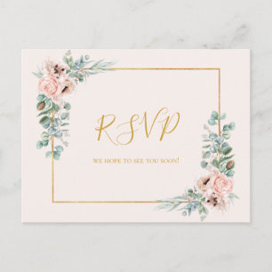 Carte Postale Élégant flou Pastel Wedding RSVP